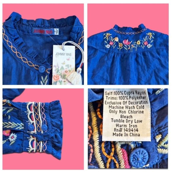 NWT Johnny Was Lolanda Embroidered Button Front Shirt - Picture 11 of 16